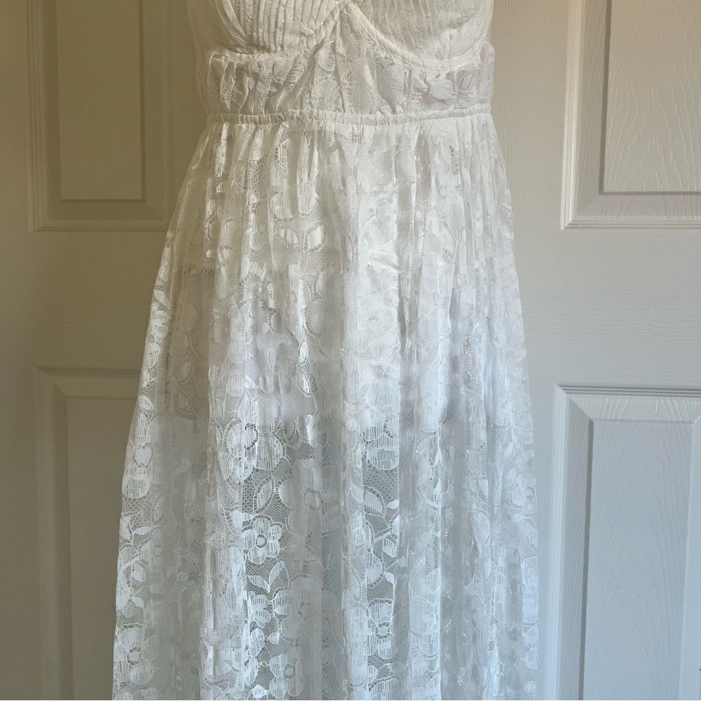 For Love & Lemons Lorena Maxi Dress White Lace Medium NEW MSRP $266 - Picture 6 of 9
